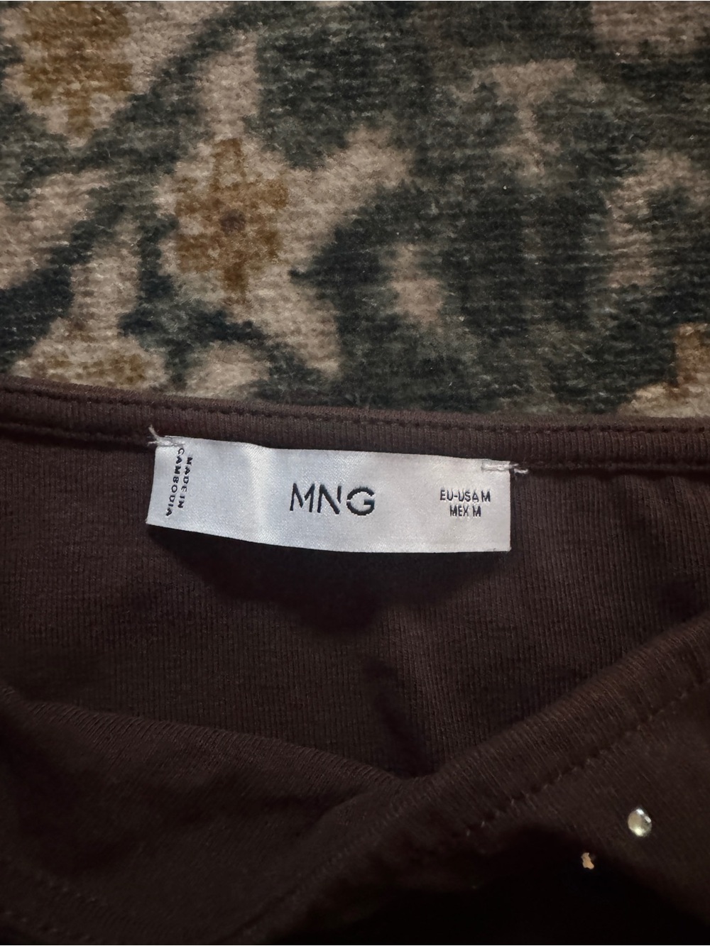 Mango One-Shoulder Rhinestone Tank Top - Brown - Picture 2 of 3